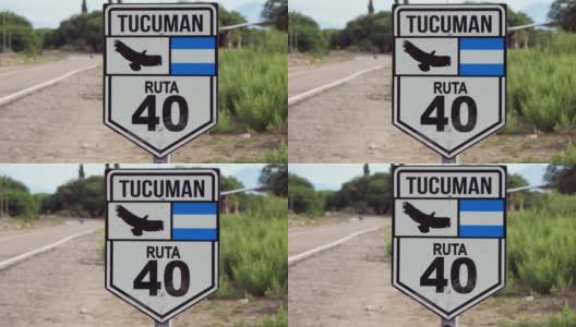 阿根廷高速公路背景上的路牌40号高清在线视频素材下载