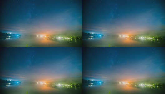 时光流逝-台湾日月潭的夜景高清在线视频素材下载
