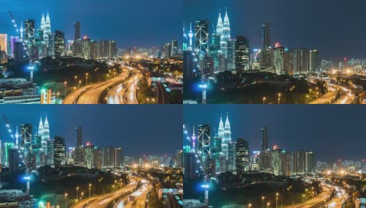 延时交通马来西亚城市，放大4k视频。高清在线视频素材下载