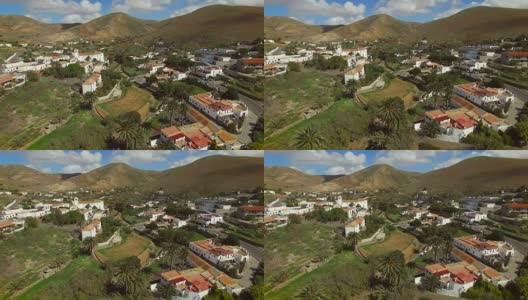 加那利群岛富埃特文图拉小贝当古里亚村的鸟瞰图。高清在线视频素材下载