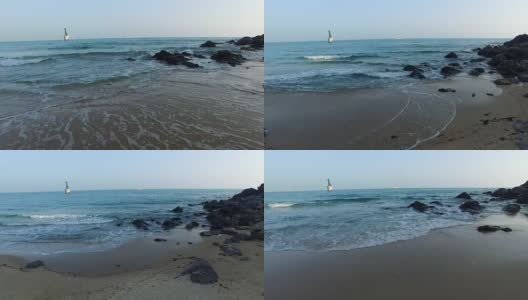 亚洲韩国釜山海云台海滩的早春高清在线视频素材下载