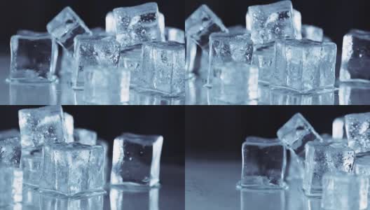 饮料用的冰块。模拟冰冷的冰块高清在线视频素材下载
