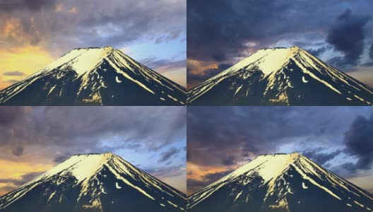 富士山覆盖着积雪，可以高清在线视频素材下载