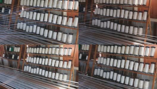白色丝线织造工具，缅甸高清在线视频素材下载