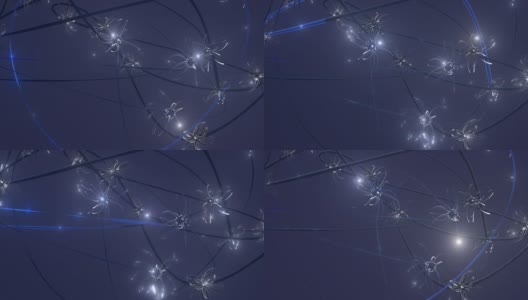 抽象突触和神经元细胞发送化学电信号的4k视频。高清在线视频素材下载