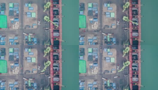 港口货船的T/L无人机视图高清在线视频素材下载