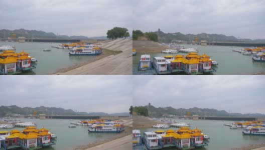 中国甘肃刘家峡码头景观。高清在线视频素材下载
