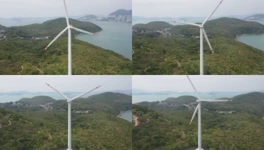 香港南丫岛风力发电系统提供可再生能源高清在线视频素材下载
