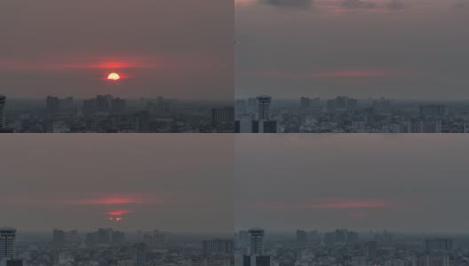 4K时间流逝特写曼谷城市的日落时间高清在线视频素材下载