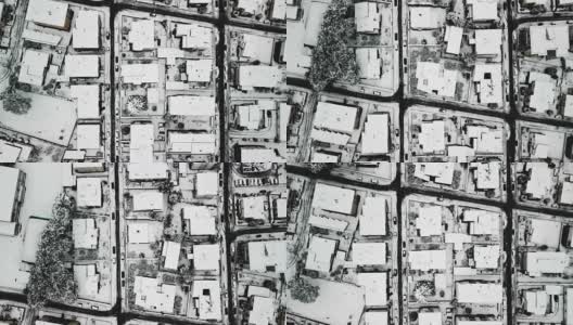 意大利城市鸟瞰图上的雪高清在线视频素材下载
