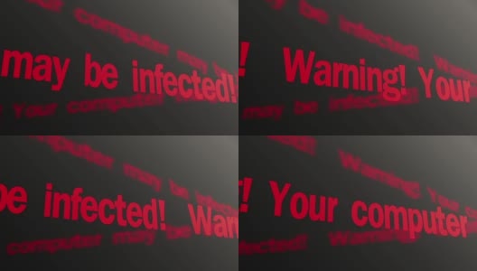 警告，你的电脑可能被感染了。安全系统警报。红色的高清在线视频素材下载