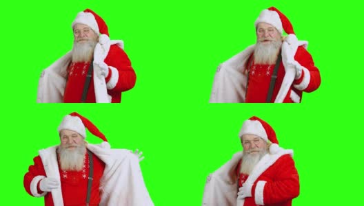 圣诞老人跳舞，色彩斑斓。高清在线视频素材下载