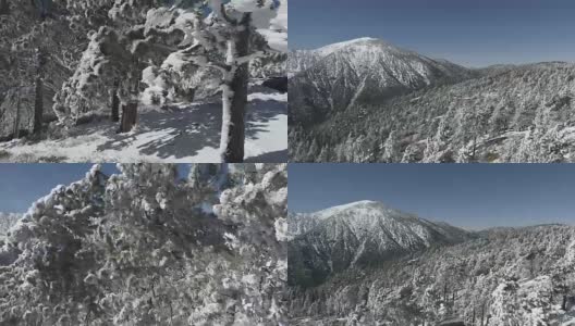 山上积雪的航拍镜头高清在线视频素材下载