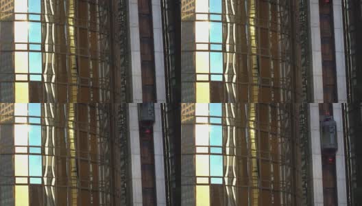 玻璃电梯电梯的豪华酒店移动下来高清在线视频素材下载