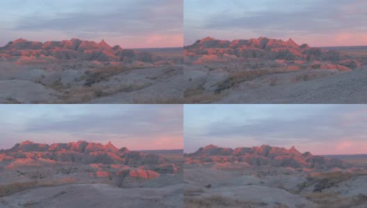 风景如画的红尖山顶在美丽的日落光在Badlands NP高清在线视频素材下载
