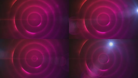 数字动画的蓝色光点对粉红色的螺旋光在黑色背景上的痕迹高清在线视频素材下载