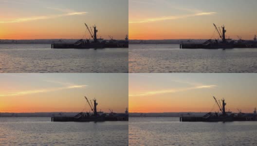 日落时的圣地亚哥码头，慢动作60帧/秒高清在线视频素材下载
