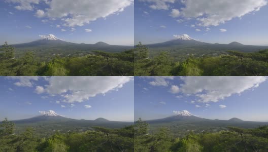 日本山梨县富士山的春天景观高清在线视频素材下载
