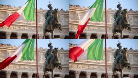 祖国的祭坛;维克多·伊曼纽尔二世国家纪念碑;罗马,意大利高清在线视频素材下载