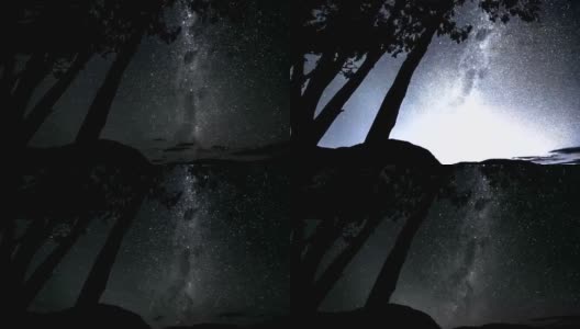 夜空中星星和银河的时间间隔高清在线视频素材下载