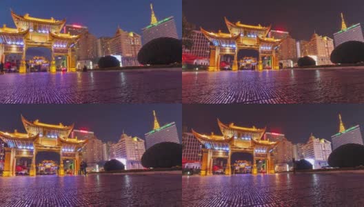 牌坊是中国云南省昆明市的传统建筑，也是昆明市的象征高清在线视频素材下载