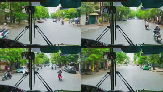 在越南河内交通拥挤的街道上开车，时间流逝高清在线视频素材下载