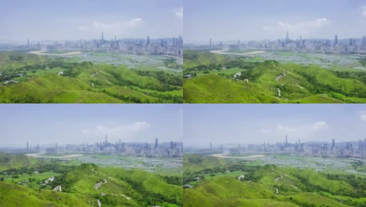 香港边境的乡村绿地景色高清在线视频素材下载