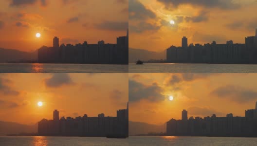 香港日出天际线时光流逝高清在线视频素材下载