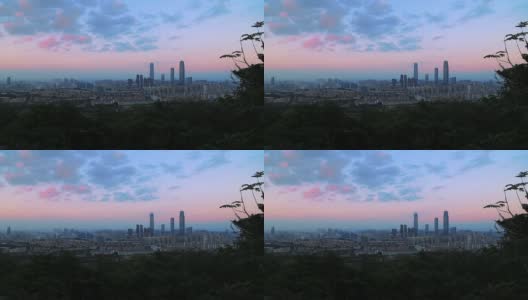 南宁市日落时的天际线高清在线视频素材下载