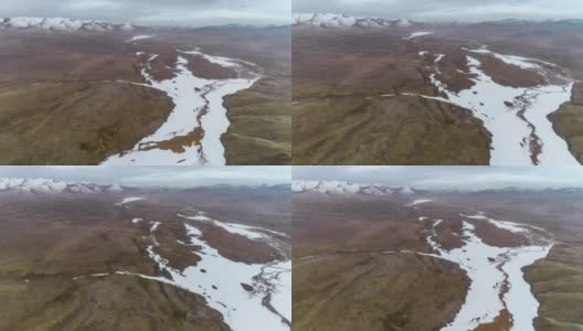 深冬，黄河源头的小溪都冻住了高清在线视频素材下载