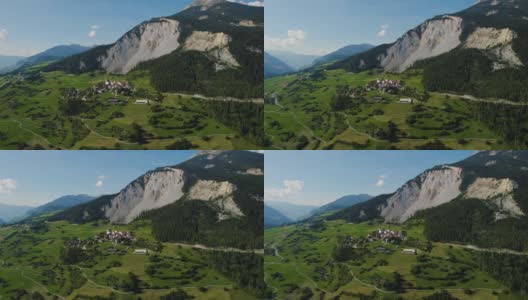 瑞士Albula/Alvra村鸟瞰图高清在线视频素材下载