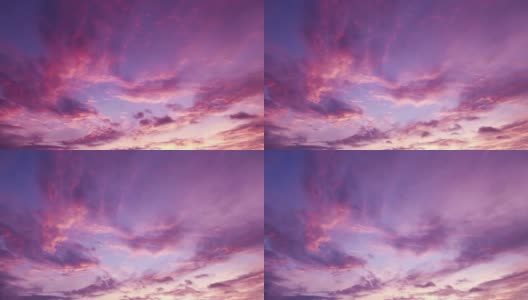 五颜六色的日出或日落天空与柔和的紫色粉红色的云高清在线视频素材下载