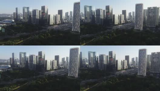 中国深圳的无人机航拍景观高清在线视频素材下载