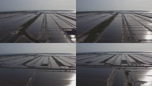 鸟瞰图莺歌海盐场，海南省，中国高清在线视频素材下载