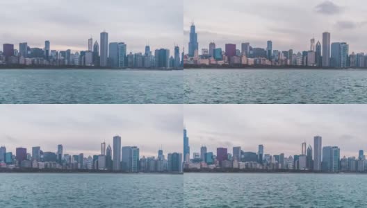 T/L PAN View of Chicago Skyline / Illinois, USA高清在线视频素材下载