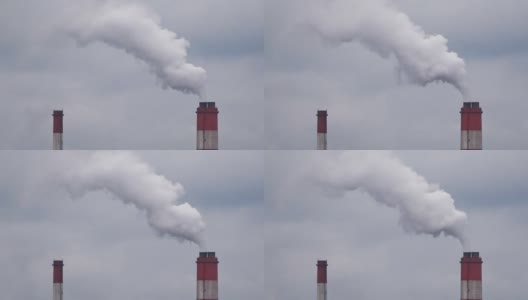烟囱冒烟，环境污染高清在线视频素材下载
