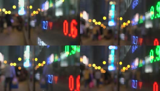 金融证券交易市场显示屏幕板上的街道高清在线视频素材下载