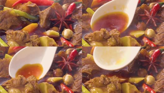 勺，鱼，砂锅，香，红烧牛肉汤高清在线视频素材下载