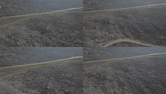 加拿大落基山脉大规模历史性滑坡形成的一堆堆石灰岩高清在线视频素材下载