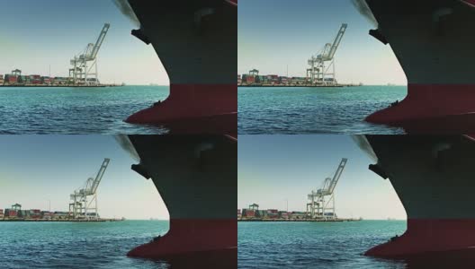 货轮球鼻船首高清在线视频素材下载