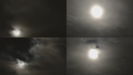 云后的满月高清在线视频素材下载