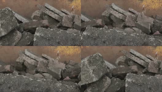 碎石、混凝土和砖块高清在线视频素材下载