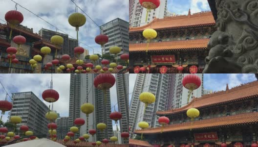 黄大仙祠，香港著名的庙宇高清在线视频素材下载