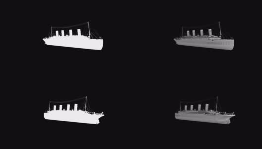 Rms泰坦尼克号船线架旋转回路隔离光磨高清在线视频素材下载