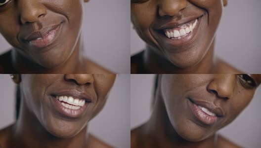 一张快乐的非裔美国妇女的脸高清在线视频素材下载