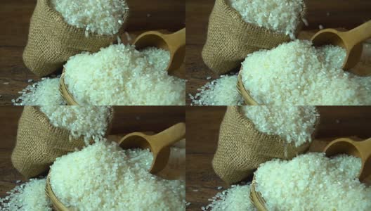 在摄影棚拍摄日本稻的慢动作和移动摄影。高清在线视频素材下载