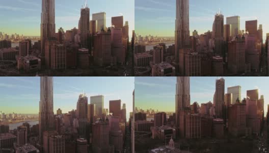 纽约市曼哈顿市中心的高架全景高清在线视频素材下载