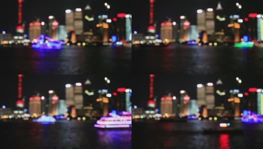 上海之夜，视线模糊高清在线视频素材下载