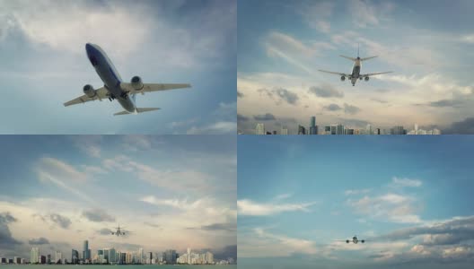 飞机降落迈阿密美国第二版高清在线视频素材下载