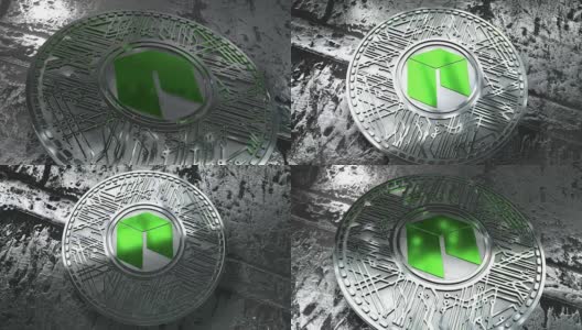 Neo Coin (Neo)区块链加密货币altcoin 3D渲染高清在线视频素材下载